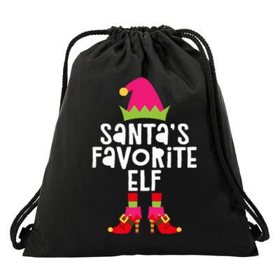 Santa's Favorite Elf  Matching Christmas Elf Drawstring Bag