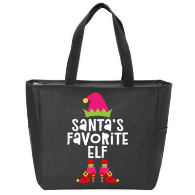 Santa's Favorite Elf  Matching Christmas Elf Zip Tote Bag