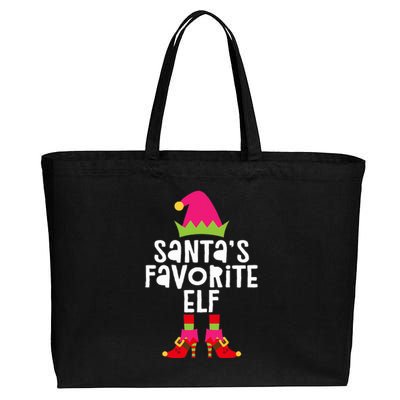 Santa's Favorite Elf  Matching Christmas Elf Cotton Canvas Jumbo Tote