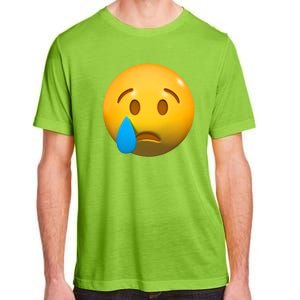 Sad Face Emoji Crying Tear Drop Adult ChromaSoft Performance T-Shirt