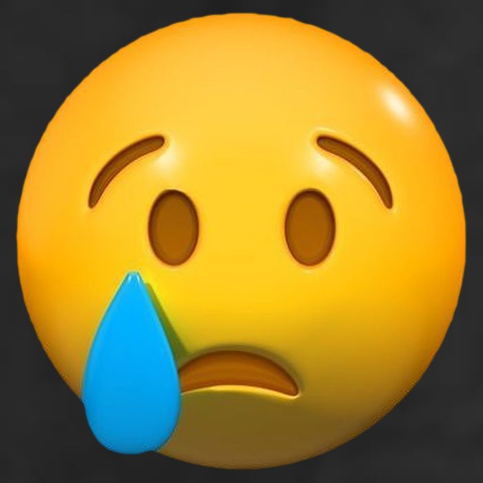 Sad Face Emoji Crying Tear Drop 7 Panel Mesh Trucker Snapback Hat