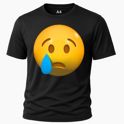 Sad Face Emoji Crying Tear Drop Performance Shirt