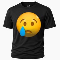 Sad Face Emoji Crying Tear Drop Performance Shirt
