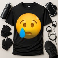 Sad Face Emoji Crying Tear Drop Performance Shirt