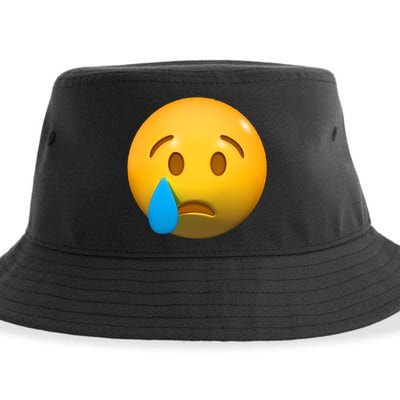 Sad Face Emoji Crying Tear Drop Sustainable Bucket Hat