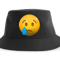 Sad Face Emoji Crying Tear Drop Sustainable Bucket Hat