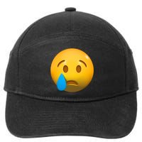Sad Face Emoji Crying Tear Drop 7-Panel Snapback Hat