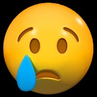 Sad Face Emoji Crying Tear Drop 7-Panel Snapback Hat