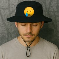 Sad Face Emoji Crying Tear Drop Bucket Hat