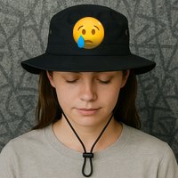 Sad Face Emoji Crying Tear Drop Bucket Hat