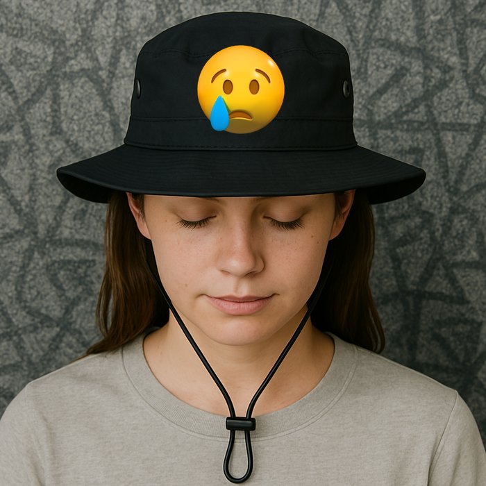 Sad Face Emoji Crying Tear Drop Bucket Hat