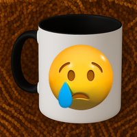 Sad Face Emoji Crying Tear Drop Mug