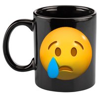 Sad Face Emoji Crying Tear Drop 11oz C Handle Ceramic Mug
