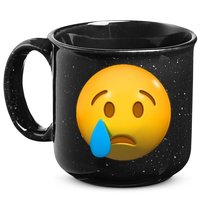 Sad Face Emoji Crying Tear Drop 15oz Campfire Ceramic Mug