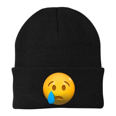 Sad Face Emoji Crying Tear Drop Beanie