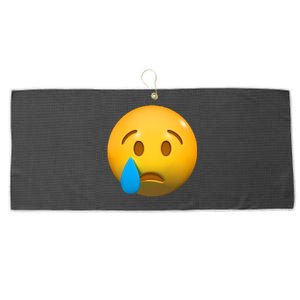 Sad Face Emoji Crying Tear Drop Large Microfiber Waffle Golf Towel