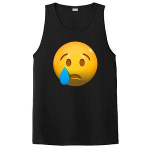 Sad Face Emoji Crying Tear Drop PosiCharge Competitor Tank