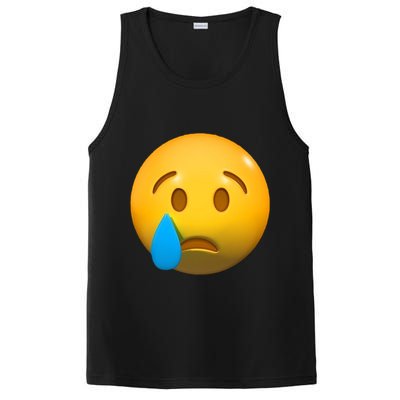 Sad Face Emoji Crying Tear Drop PosiCharge Competitor Tank