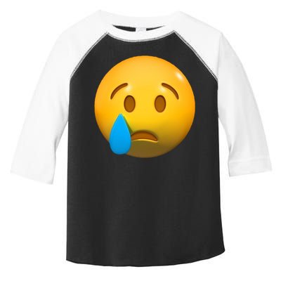 Sad Face Emoji Crying Tear Drop Toddler Fine Jersey T-Shirt