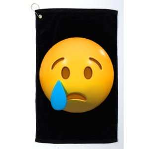 Sad Face Emoji Crying Tear Drop Platinum Collection Golf Towel