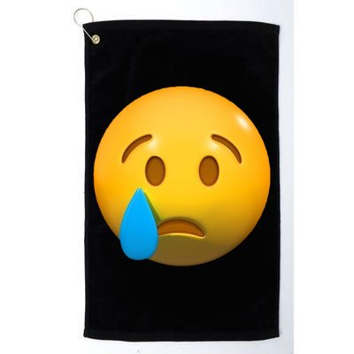 Sad Face Emoji Crying Tear Drop Golf Towel