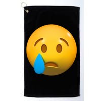 Sad Face Emoji Crying Tear Drop Golf Towel