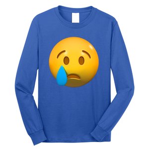 Sad Face Emoji Crying Tear Drop Long Sleeve Shirt