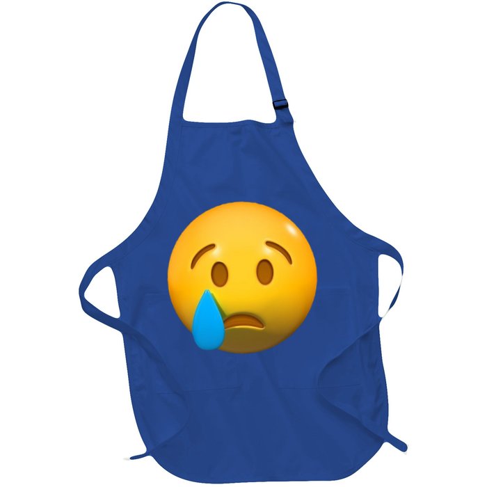 Sad Face Emoji Crying Tear Drop Apron