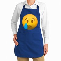 Sad Face Emoji Crying Tear Drop Apron