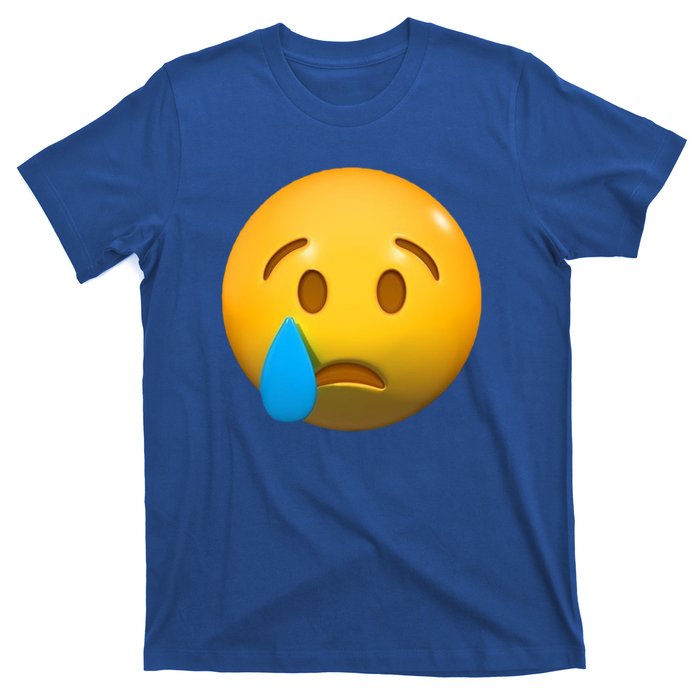 Sad Face Emoji Crying Tear Drop T-Shirt