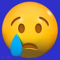 Sad Face Emoji Crying Tear Drop Tall T-Shirt