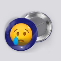 Sad Face Emoji Crying Tear Drop Button