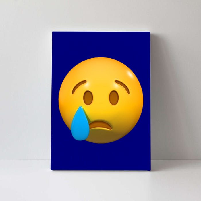 Sad Face Emoji Crying Tear Drop Canvas