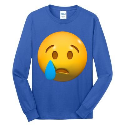 Sad Face Emoji Crying Tear Drop Tall Long Sleeve T-Shirt
