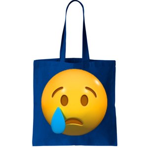 Sad Face Emoji Crying Tear Drop Tote Bag