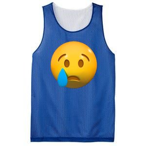 Sad Face Emoji Crying Tear Drop Mesh Reversible Basketball Jersey Tank