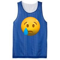 Sad Face Emoji Crying Tear Drop Mesh Reversible Basketball Jersey Tank