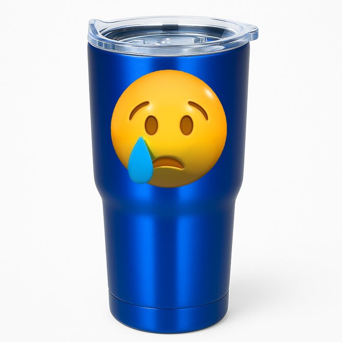 Sad Face Emoji Crying Tear Drop Tumbler