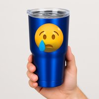 Sad Face Emoji Crying Tear Drop Tumbler