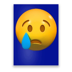 Sad Face Emoji Crying Tear Drop Poster