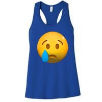 Sad Face Emoji Crying Tear Drop Women's Racerback Tank