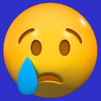 Sad Face Emoji Crying Tear Drop Baby Bodysuit