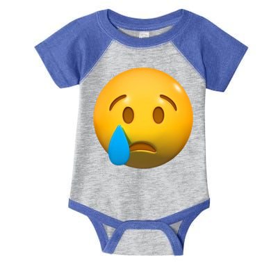 Sad Face Emoji Crying Tear Drop Infant Baby Jersey Bodysuit