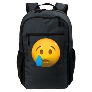 Sad Face Emoji Crying Tear Drop Daily Commute Backpack