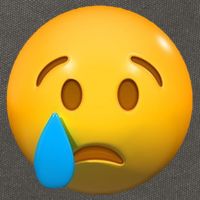 Sad Face Emoji Crying Tear Drop Cotton Canvas Backpack