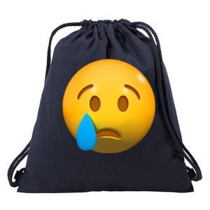 Sad Face Emoji Crying Tear Drop Drawstring Bag