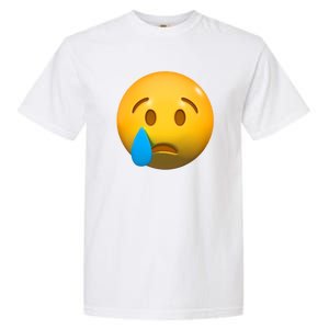 Sad Face Emoji Crying Tear Drop Garment-Dyed Heavyweight T-Shirt