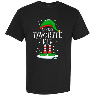 SantaS Favorite Elf Christmas Family Matching Xmas Funny Garment-Dyed Heavyweight T-Shirt