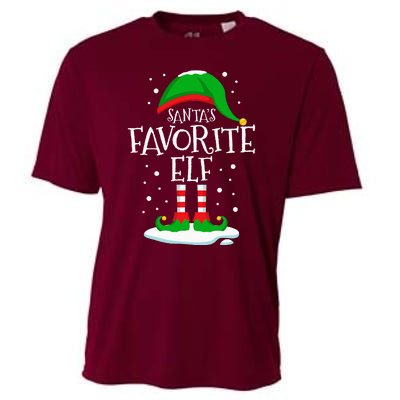 SantaS Favorite Elf Christmas Family Matching Xmas Funny Cooling Performance Crew T-Shirt