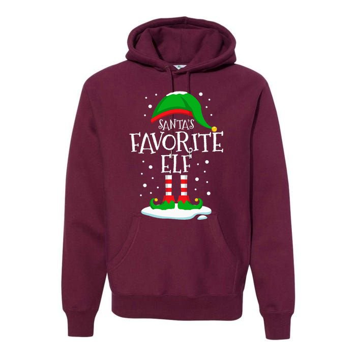 SantaS Favorite Elf Christmas Family Matching Xmas Funny Premium Hoodie